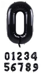 40 Inch Black Numbered 0-9 Balloons For Birthdays, Parties and Anniversaries. Large Foil Inflatable Balloons - Virtuenity