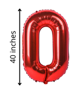 40 Inch Red Numbered 0-9 Balloons For Birthdays, Parties and Anniversaries. Large Foil Inflatable Balloons - Virtuenity