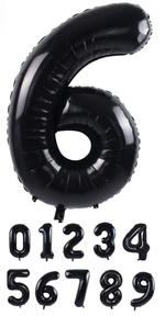 40 Inch Black Numbered 0-9 Balloons For Birthdays, Parties and Anniversaries. Large Foil Inflatable Balloons - Virtuenity