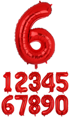 40 Inch Red Numbered 0-9 Balloons For Birthdays, Parties and Anniversaries. Large Foil Inflatable Balloons - Virtuenity